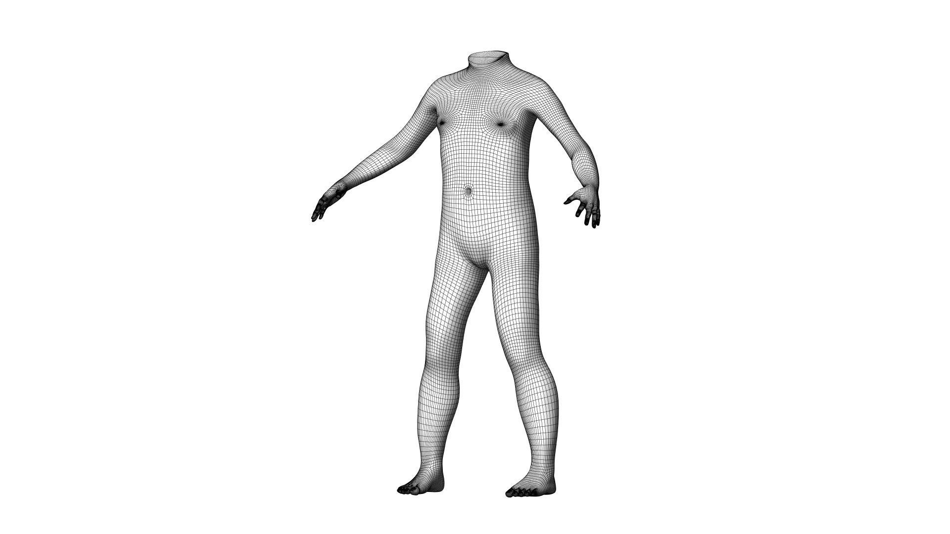 Character 26 High and Low-poly -  Body child 3D model_3