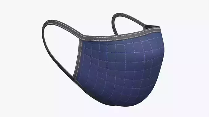 Fabric face mask 02 3D model