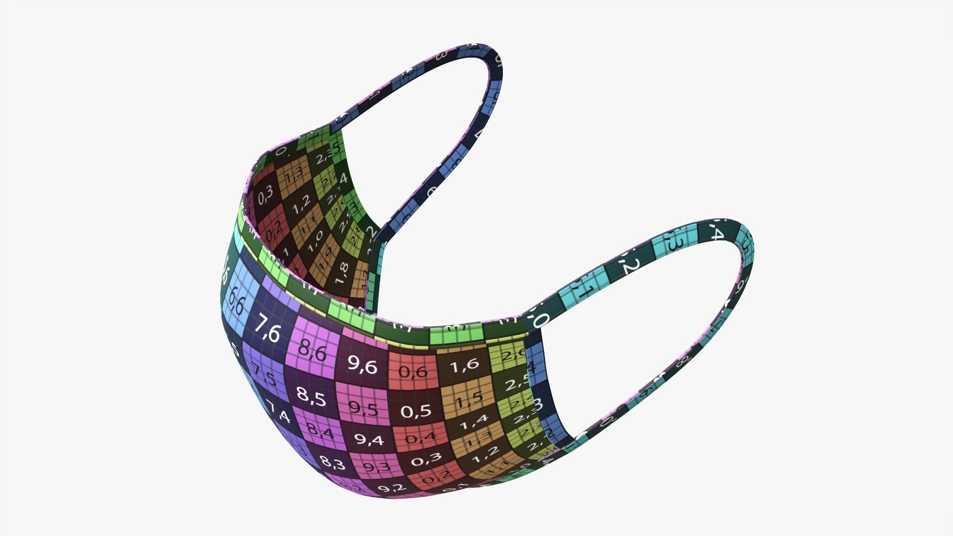 Fabric face mask 03 3D model_8