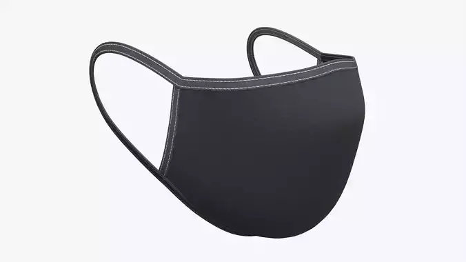 Fabric face mask 03 3D model