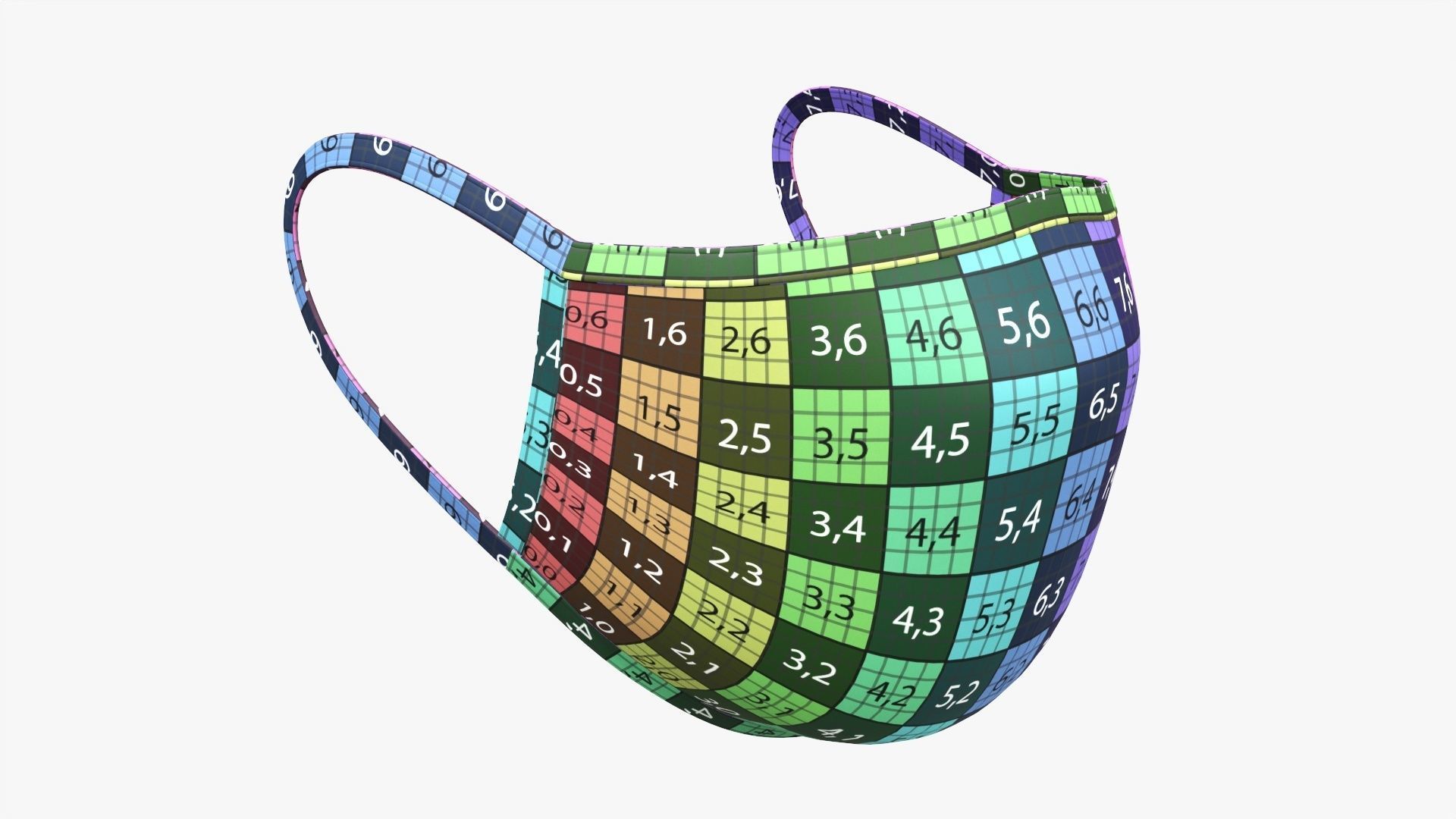 Fabric face mask 03 3D model_6