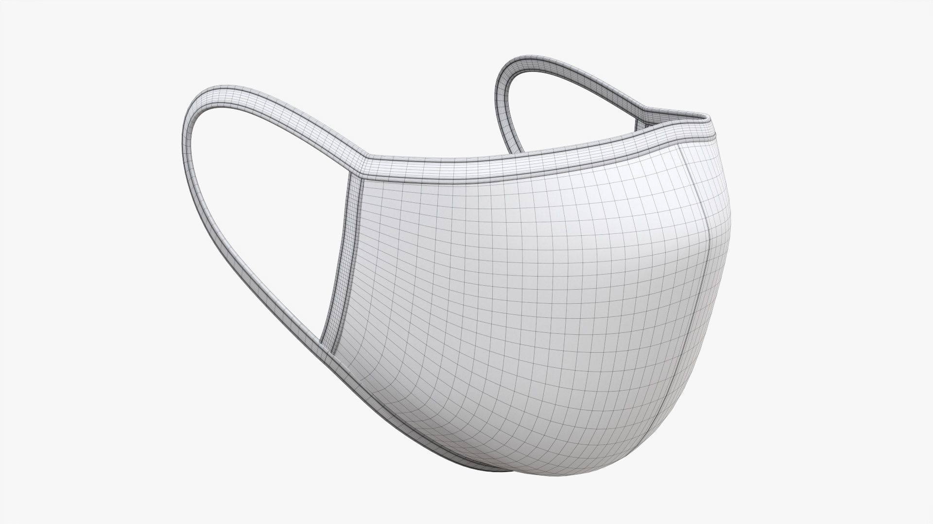 Fabric face mask 03 3D model_5