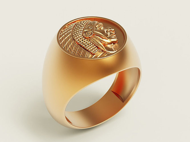 Man Indian Ring Silver Gold  Print 3D print model