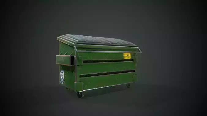 Dumpster- Tutorial Included Low-poly 3D model