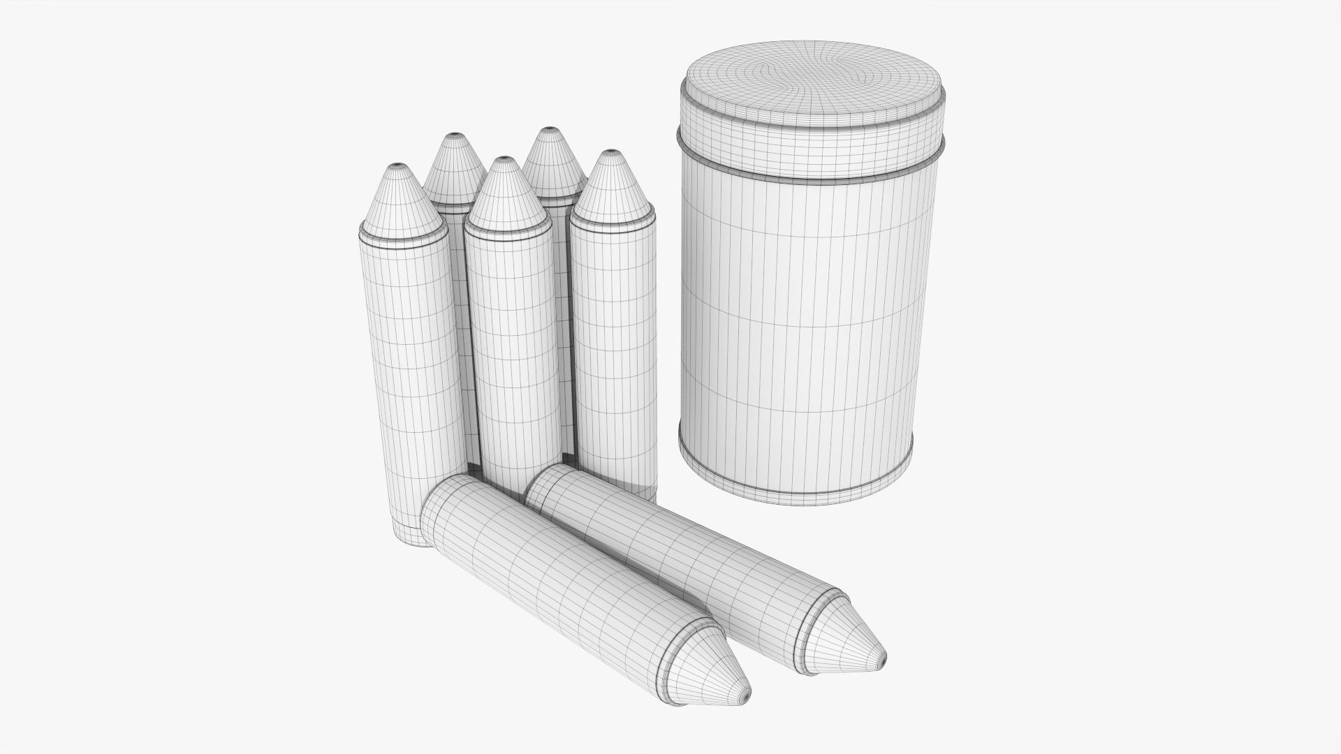 Large crayons in a metal tube box 3D model_6