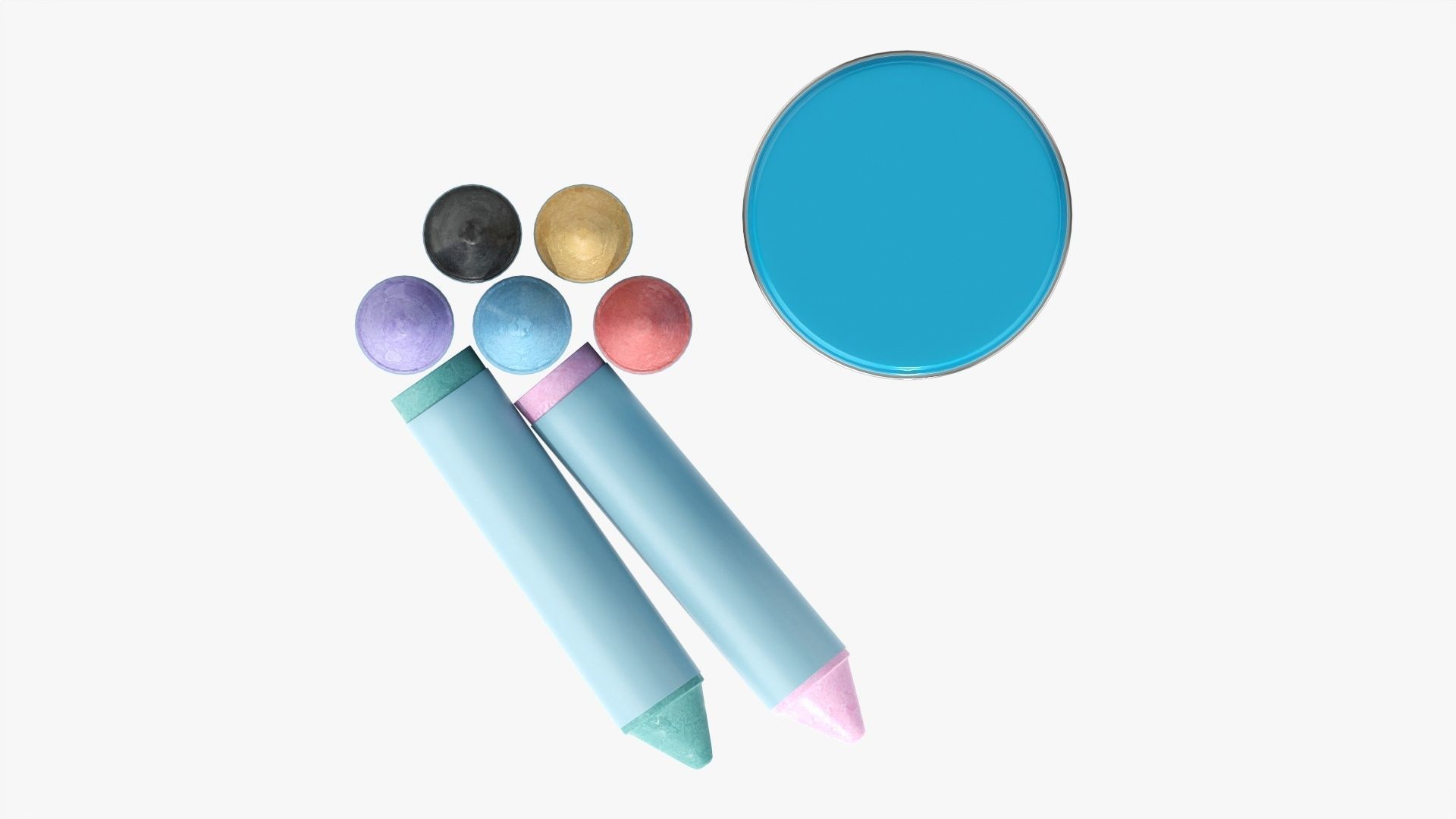 Large crayons in a metal tube box 3D model_5