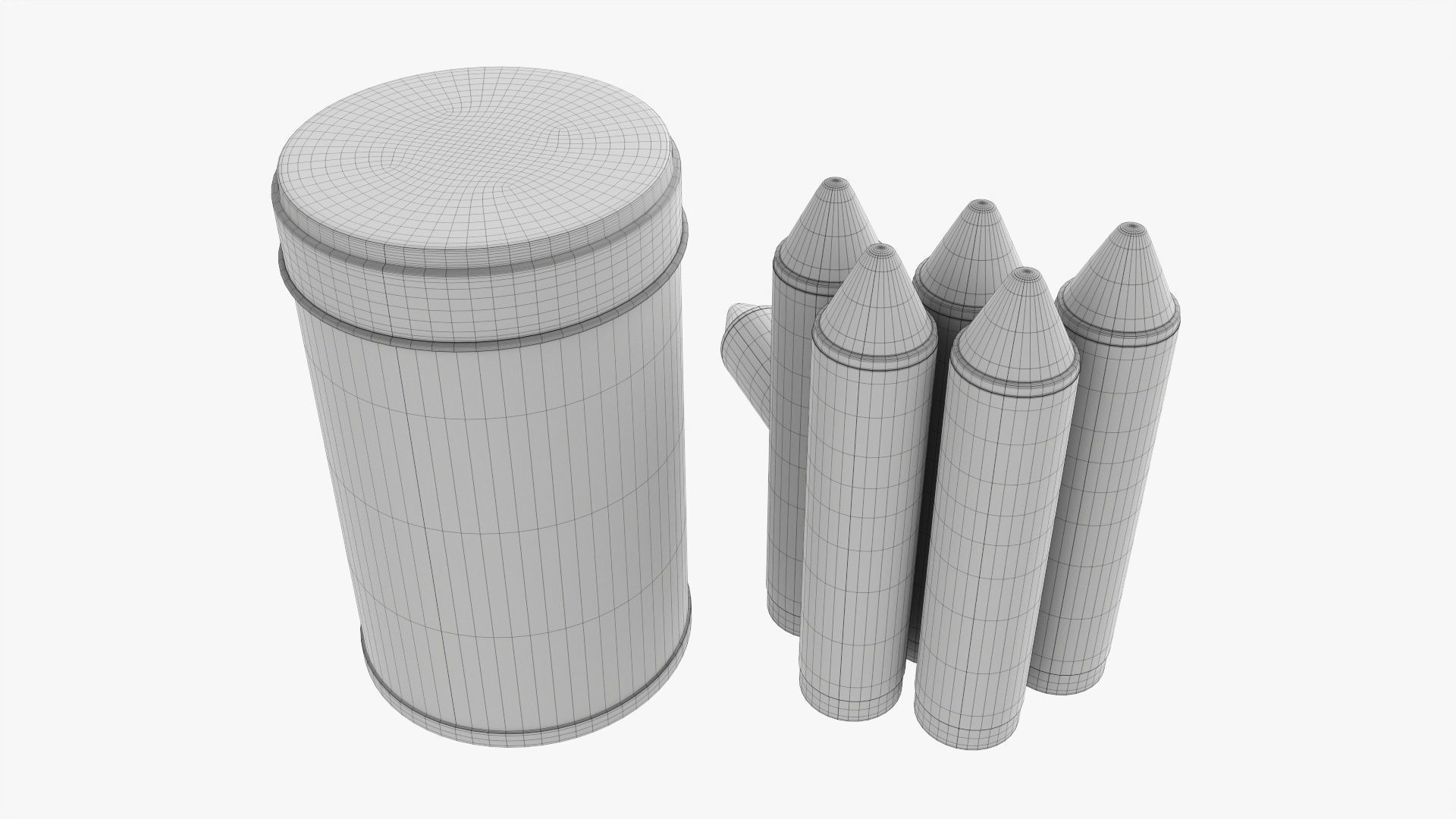 Large crayons in a metal tube box 3D model_7