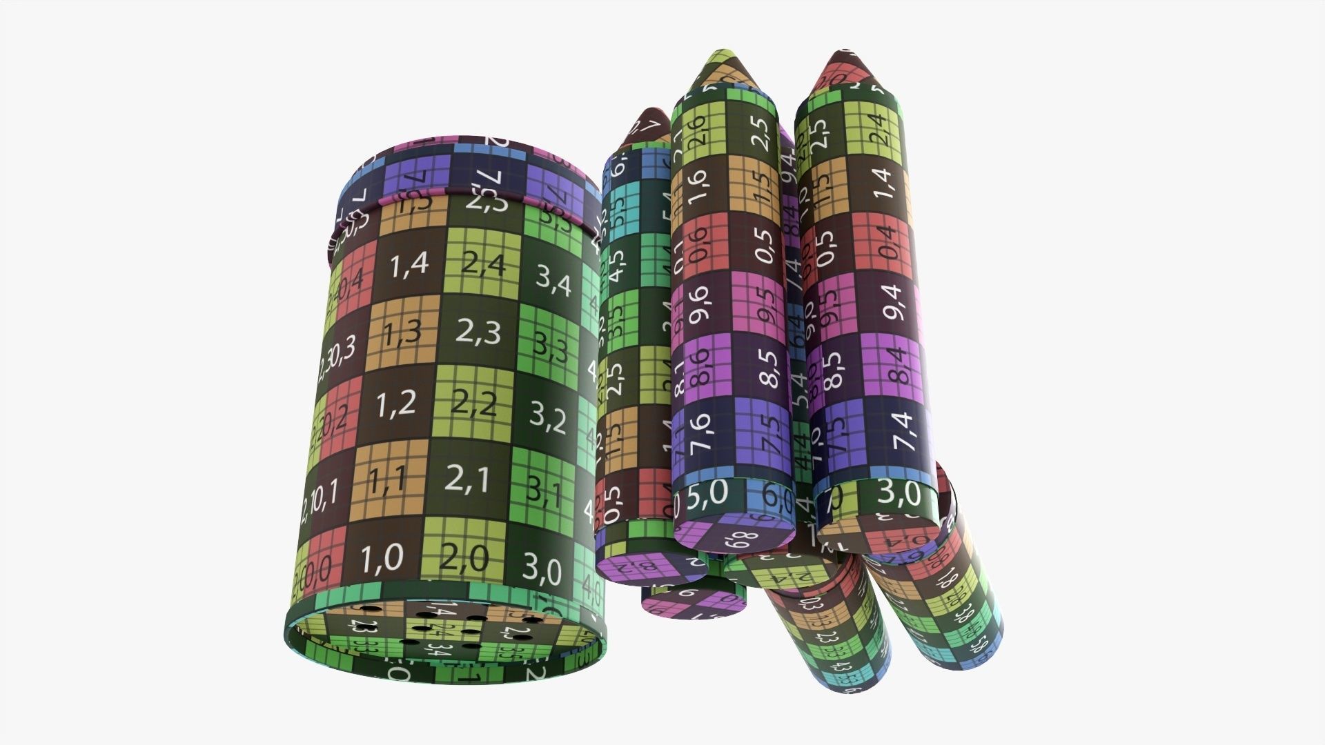 Large crayons in a metal tube box 3D model_11