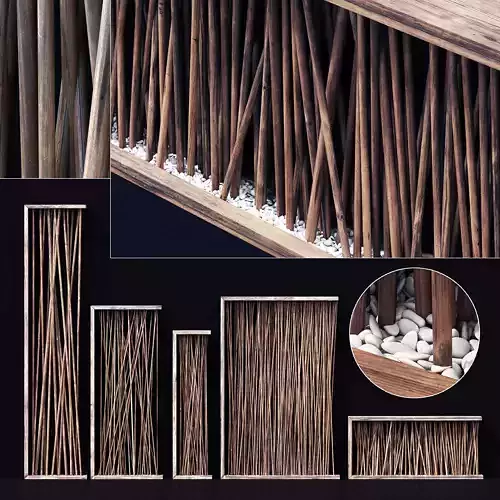 Screen wall branch pebble n1