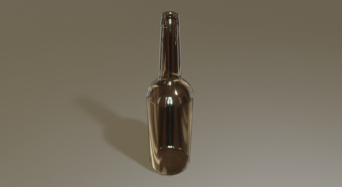 Brown Beer Bottle 3D Model Low-poly 3D model_2