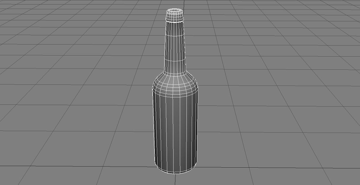 Brown Beer Bottle 3D Model Low-poly 3D model_3