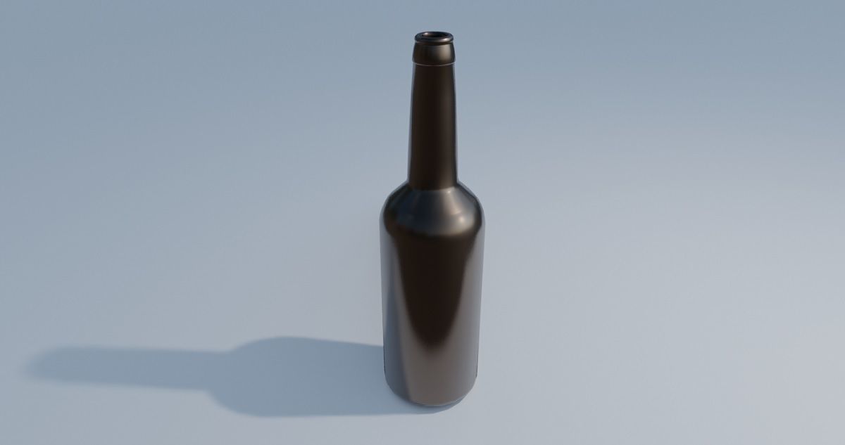Brown Beer Bottle 3D Model Low-poly 3D model_5