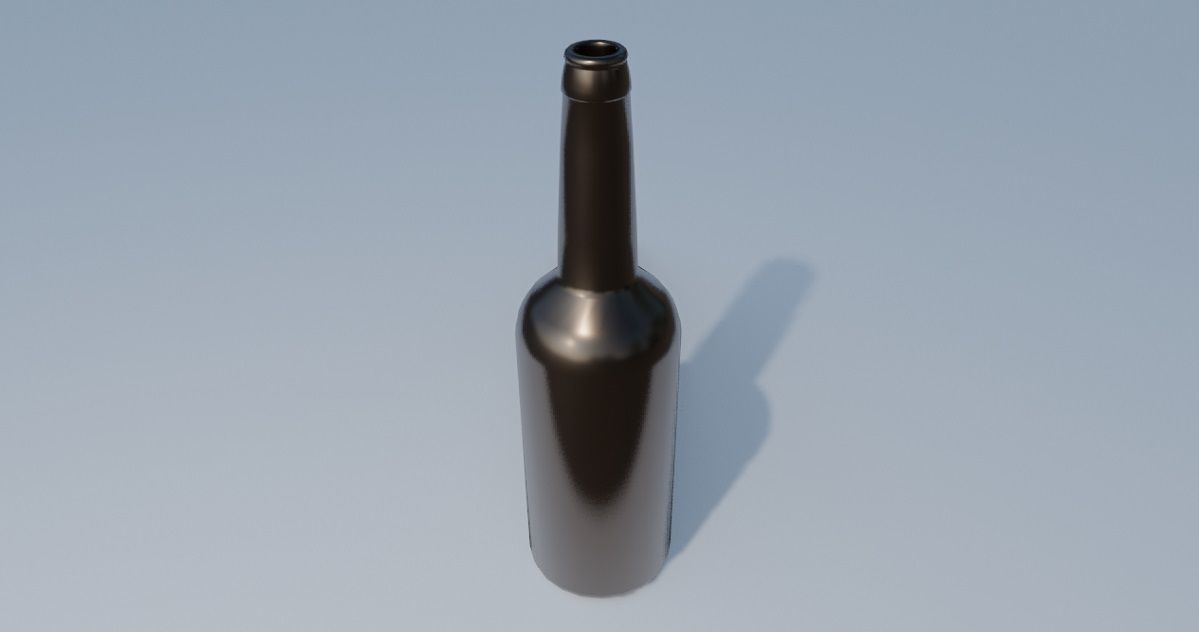 Brown Beer Bottle 3D Model Low-poly 3D model_4