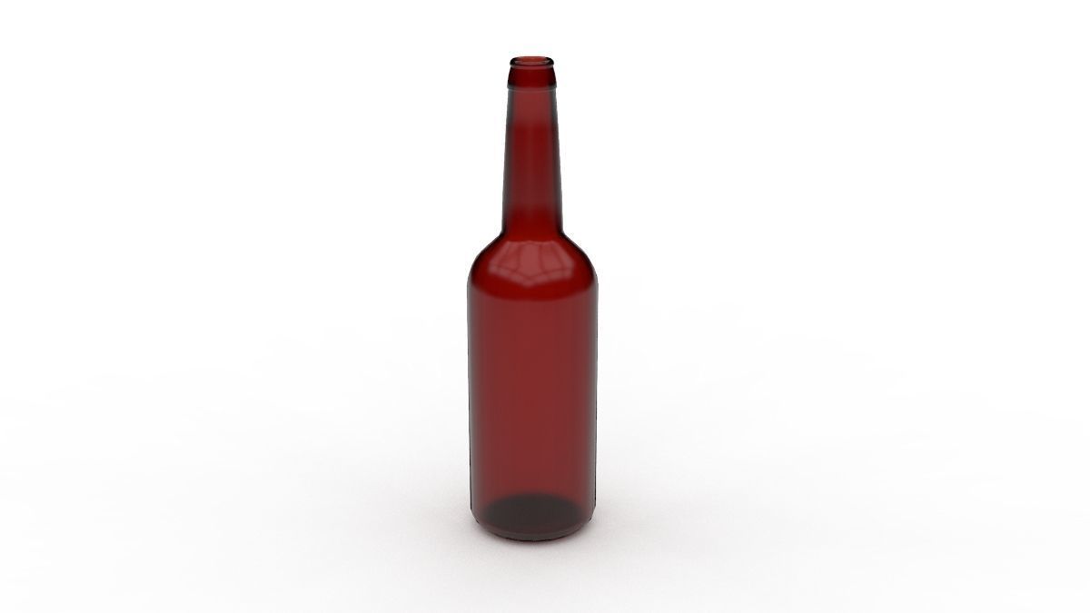 Brown Beer Bottle 3D Model Low-poly 3D model_6