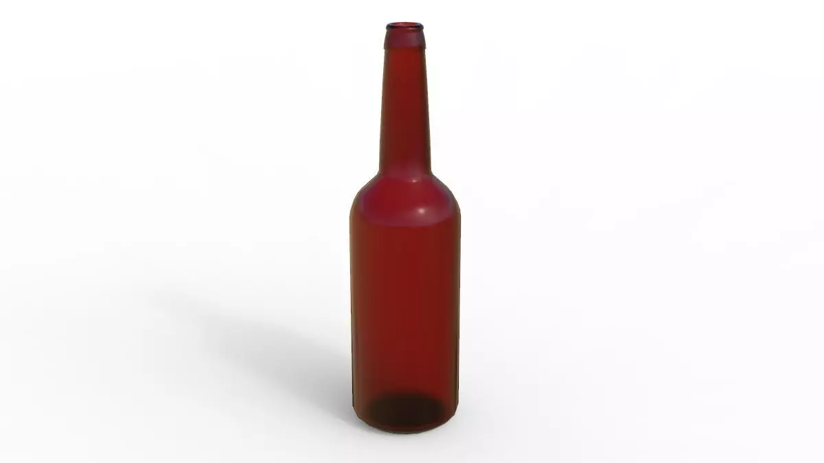 Brown Beer Bottle 3D Model Low-poly 3D model_1