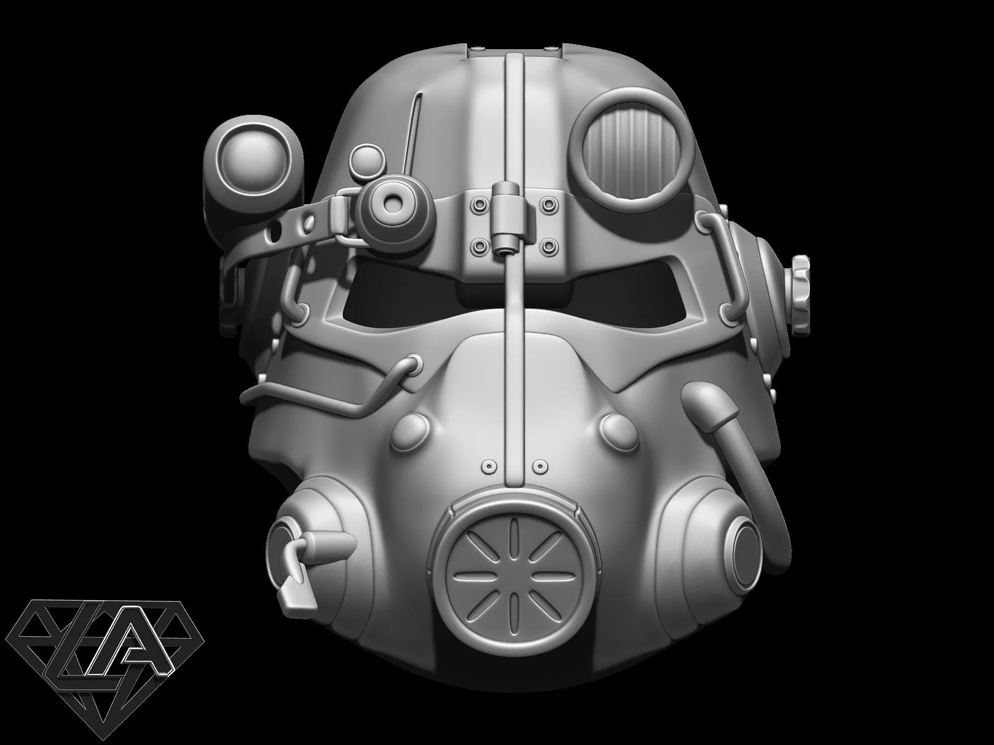 Fallout T-45D custom helmet 3D print model_0