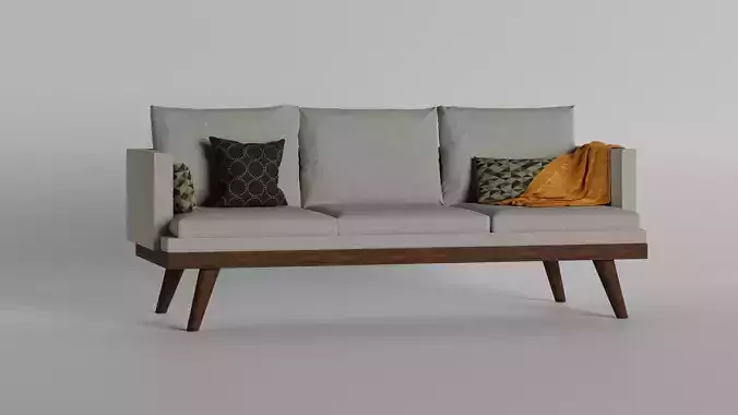 Couch sofa with cushions and pillows