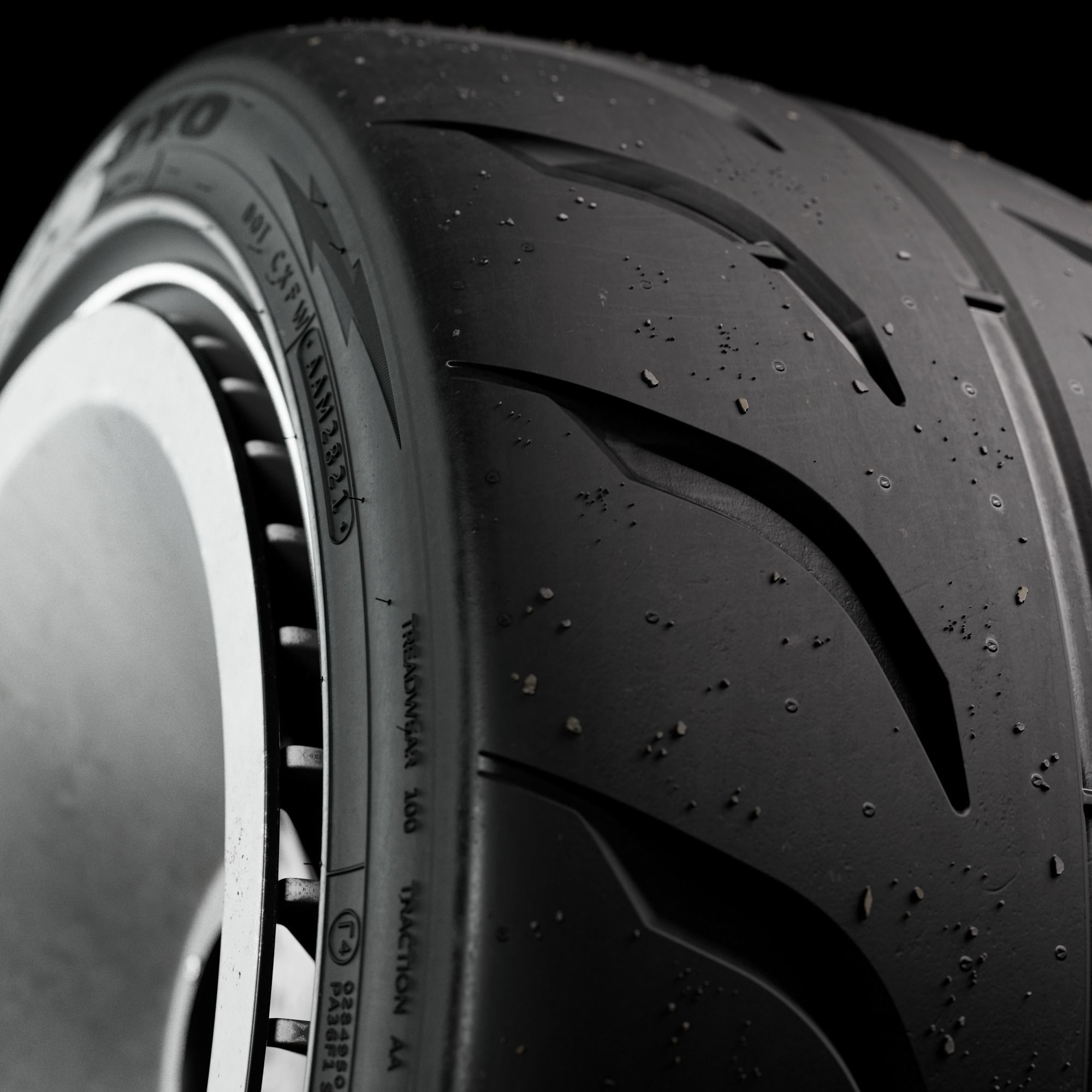 Toyo Proxes r888R Tire Gravel and Dusted Real World Details 3D model ...