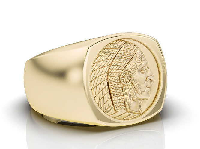 Cushion Indian ring Silver Gold  Print 3D print model