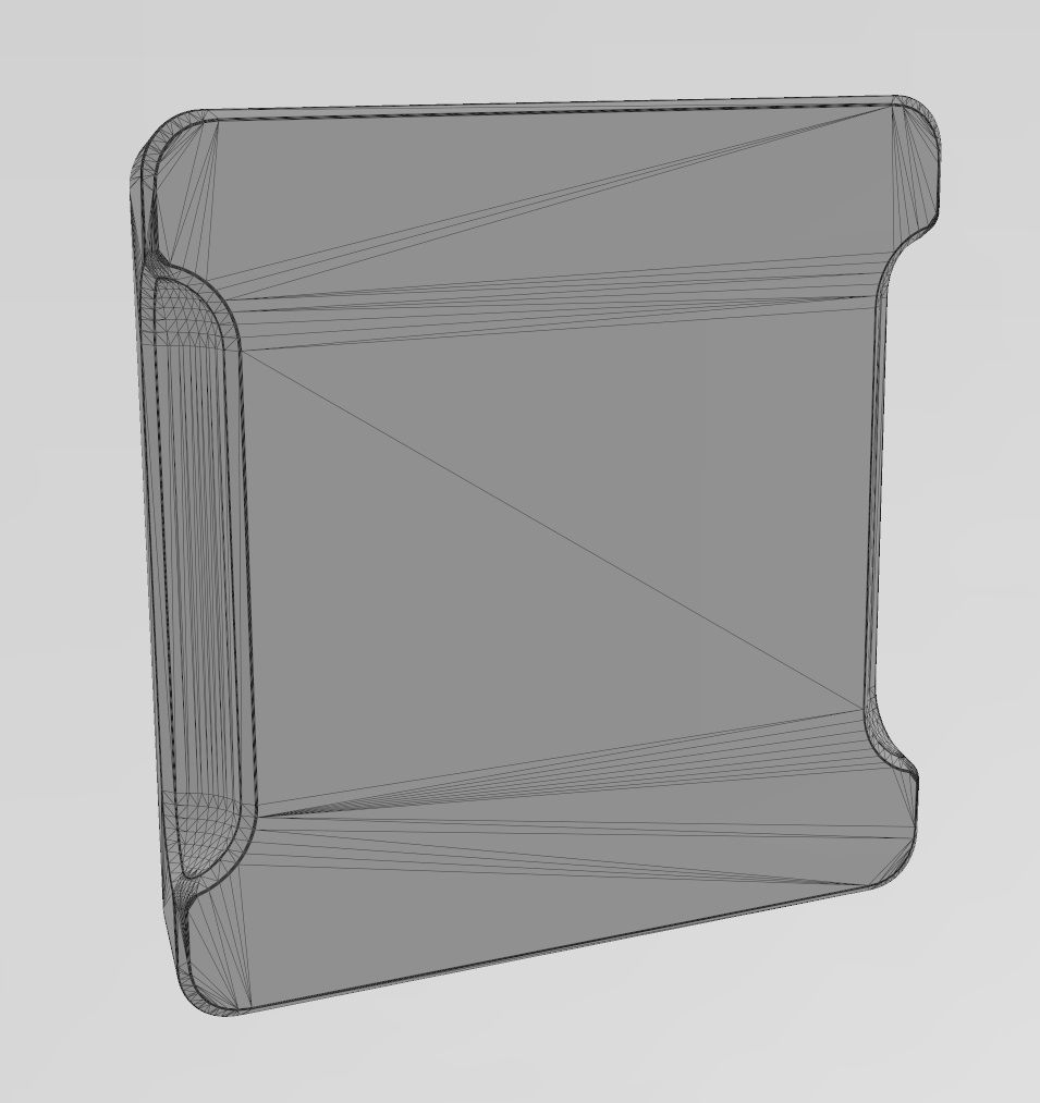 Square 3 pockets serving tray relief  3D print model_14