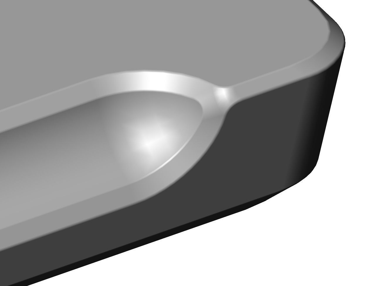 Square 3 pockets serving tray relief  3D print model_11