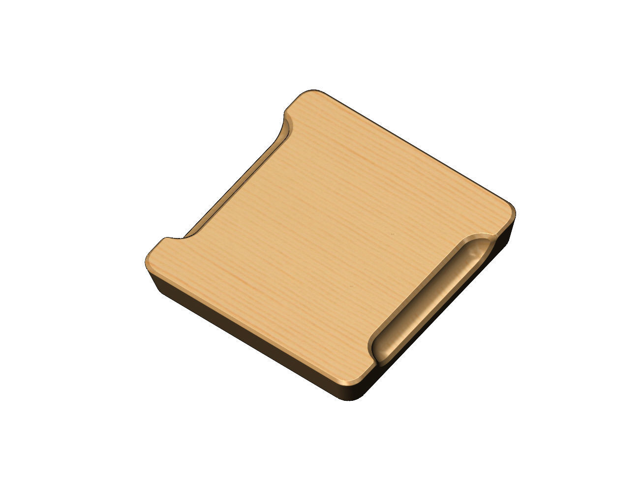 Square 3 pockets serving tray relief  3D print model_4