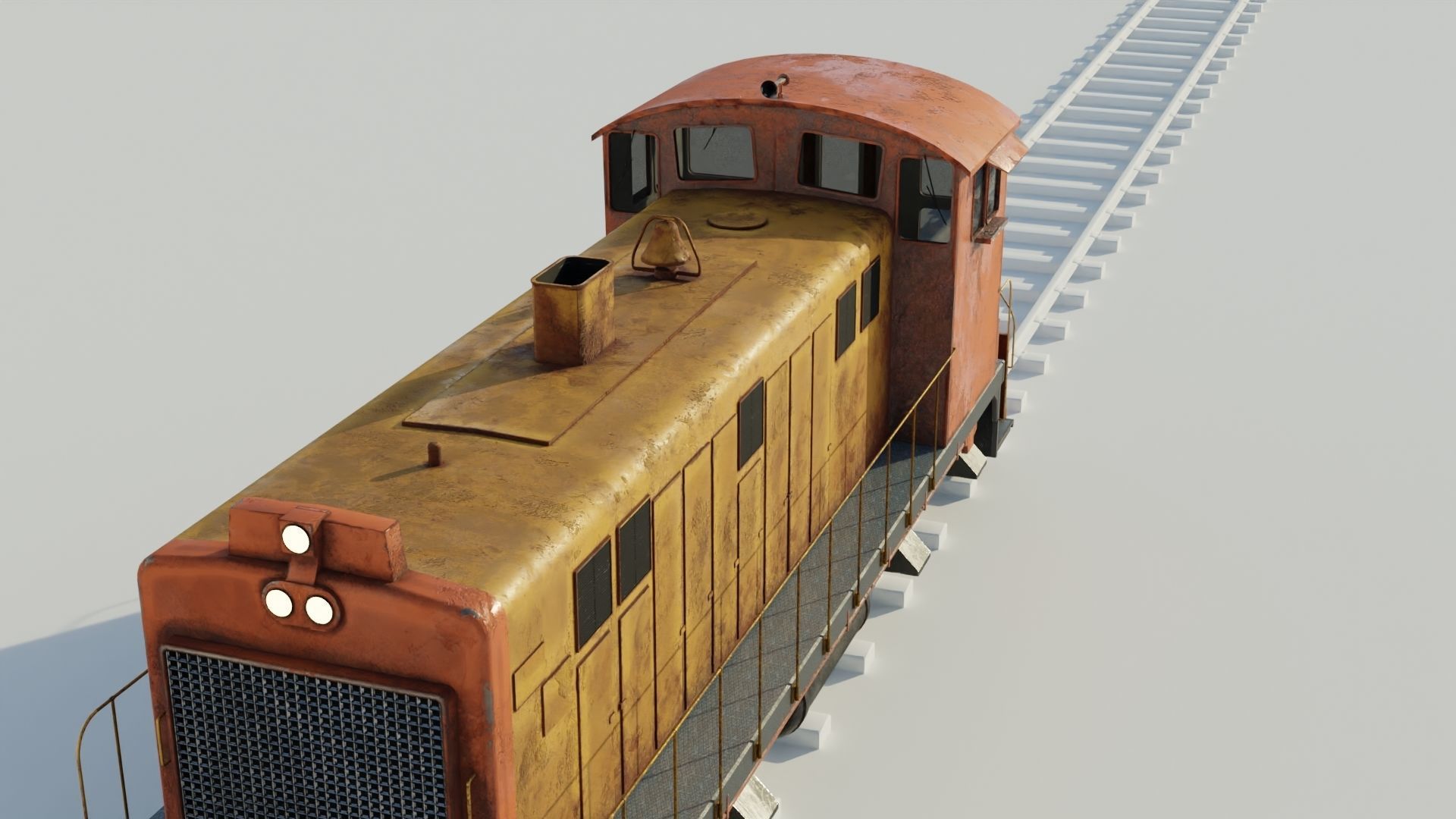 Diesel locomotive 3D model textures PBR 4K Low-poly 3D model_2