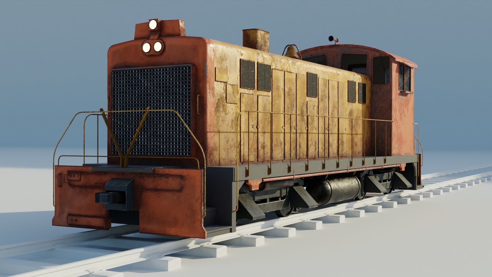 Diesel locomotive 3D model textures PBR 4K Low-poly 3D model_8