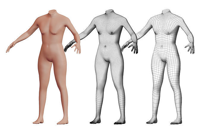 Character 27 High and Low-poly -  Body male 3D model