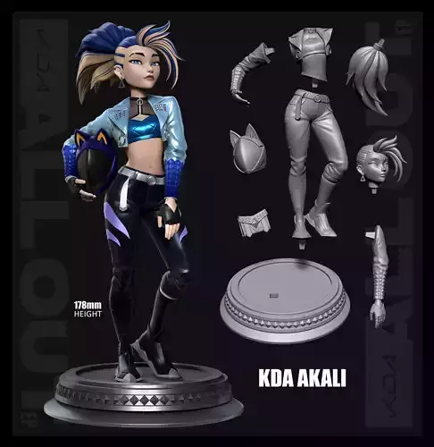 KDA All Out Akali 3D print model