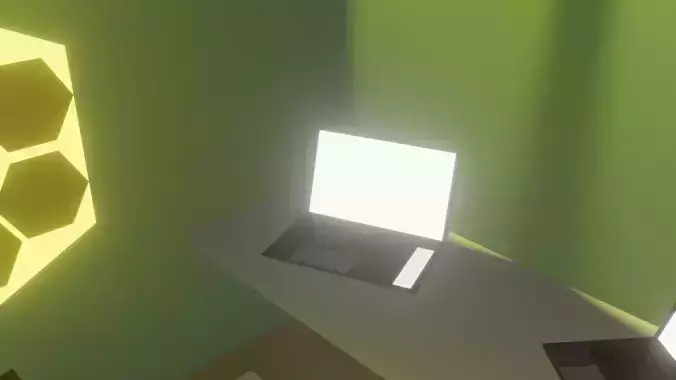 LowPoly Laptop room with two laptops