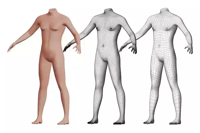 Character 29 High and Low-poly -  Body male