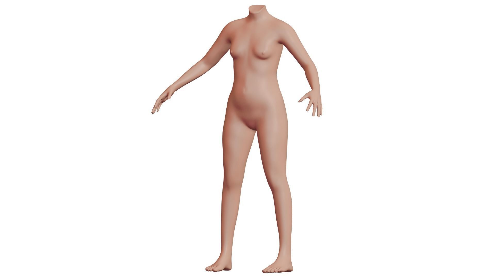 Character 30 High and Low-poly - Body female 3D model_2
