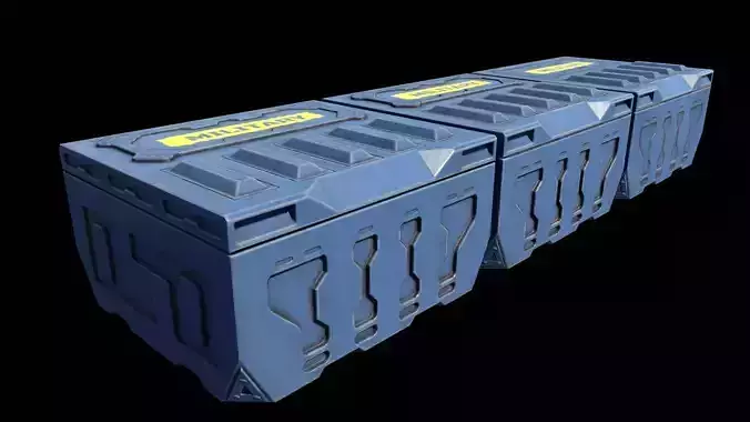 Military Container Low-Poly 3D