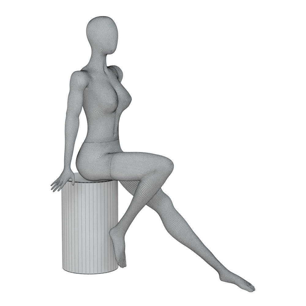Female abstract mannequin sitting on a stool 75 3D model_6