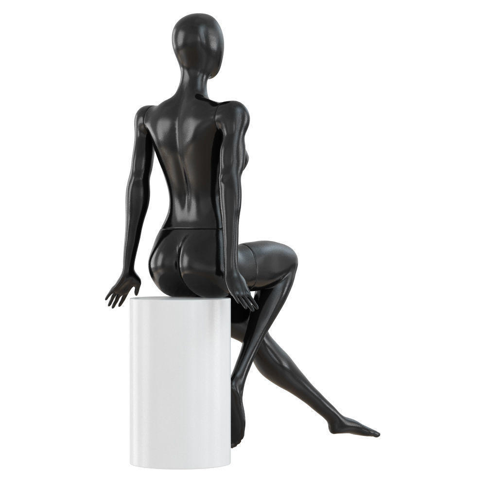 Female abstract mannequin sitting on a stool 75 3D model_3