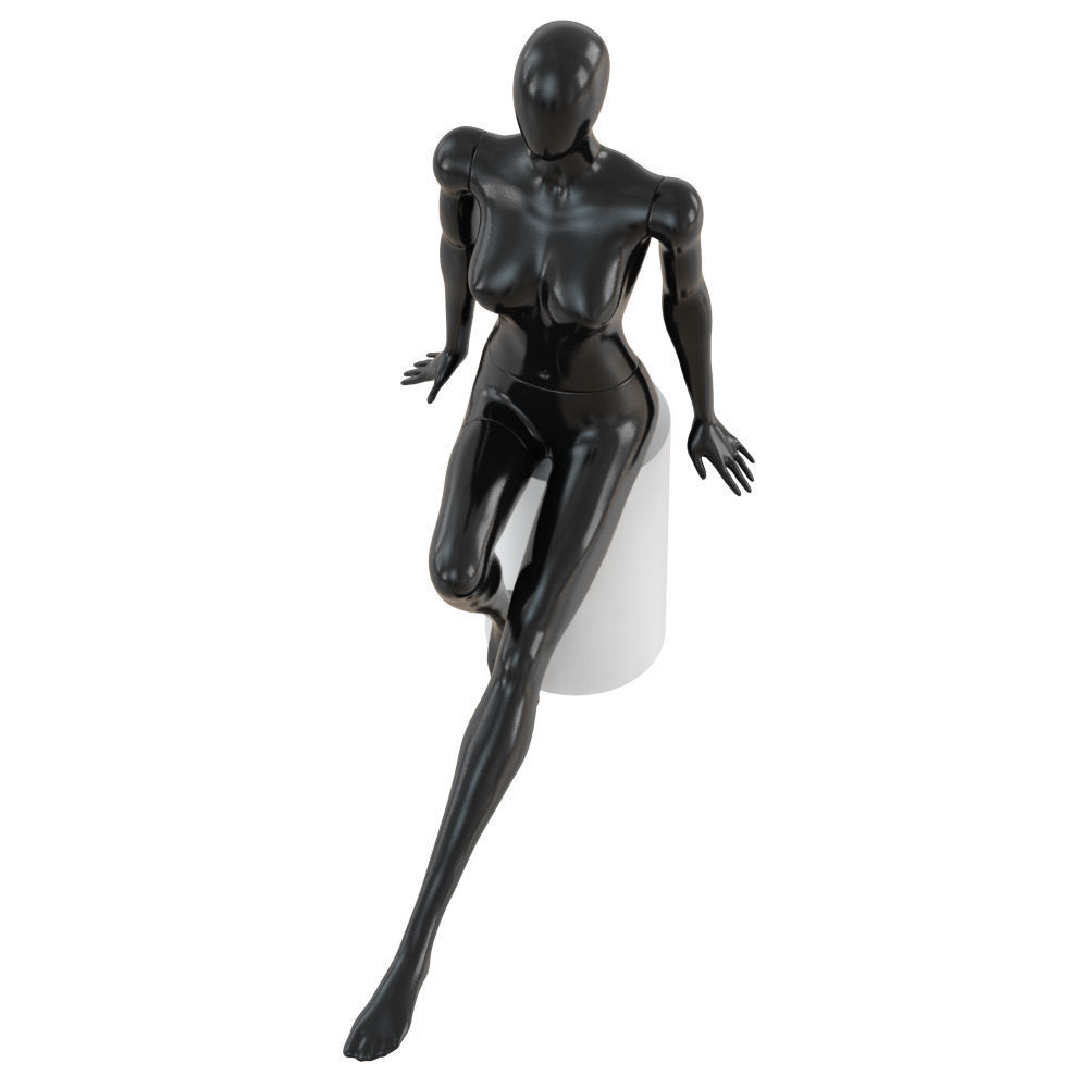 Female abstract mannequin sitting on a stool 75 3D model_2