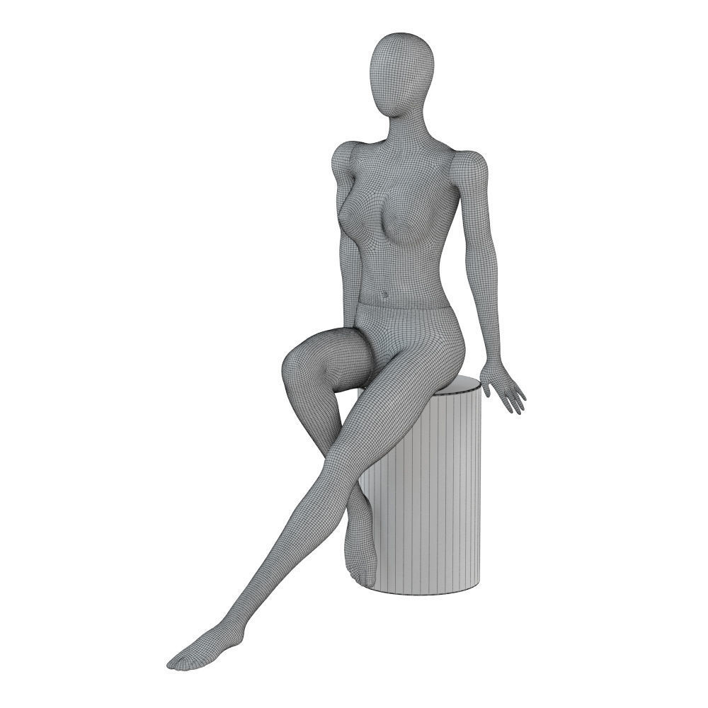 Female abstract mannequin sitting on a stool 75 3D model_5