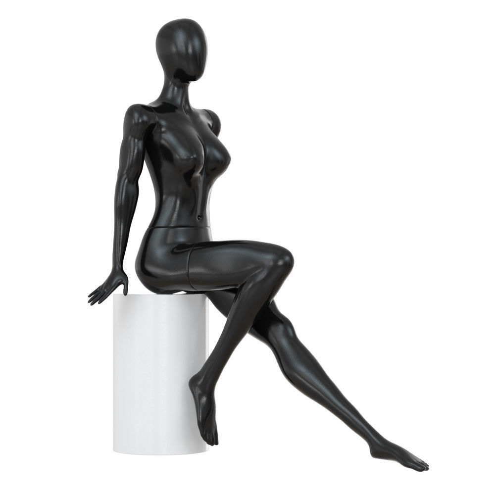 Female abstract mannequin sitting on a stool 75 3D model_1