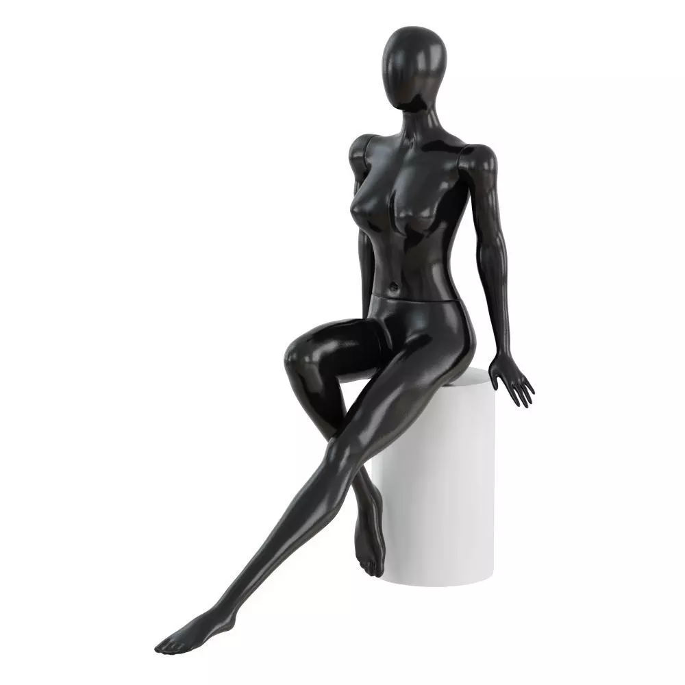 Female abstract mannequin sitting on a stool 75 3D model_0