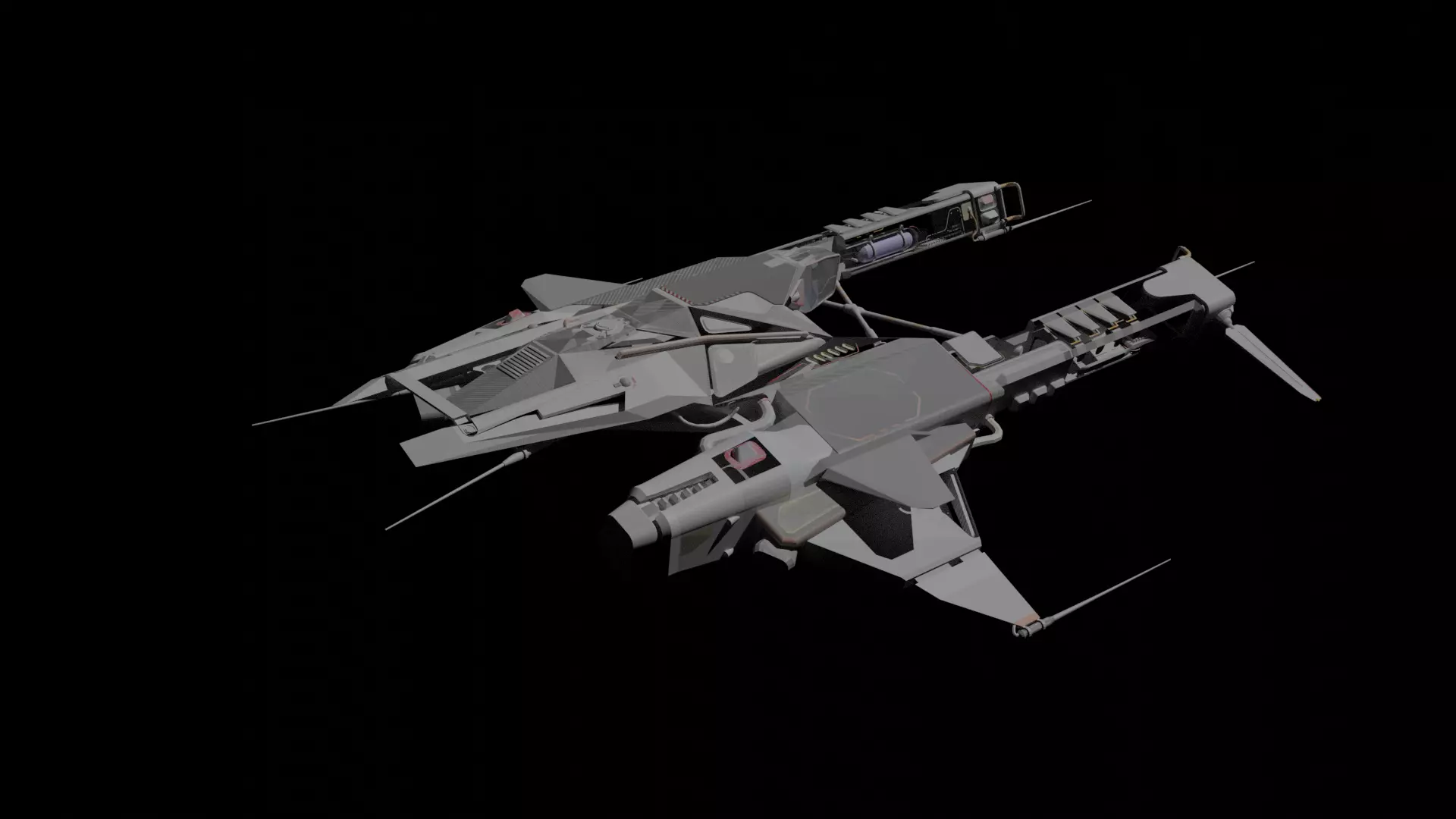 scifi fighter spaceship 3d model Low-poly 3D model_0