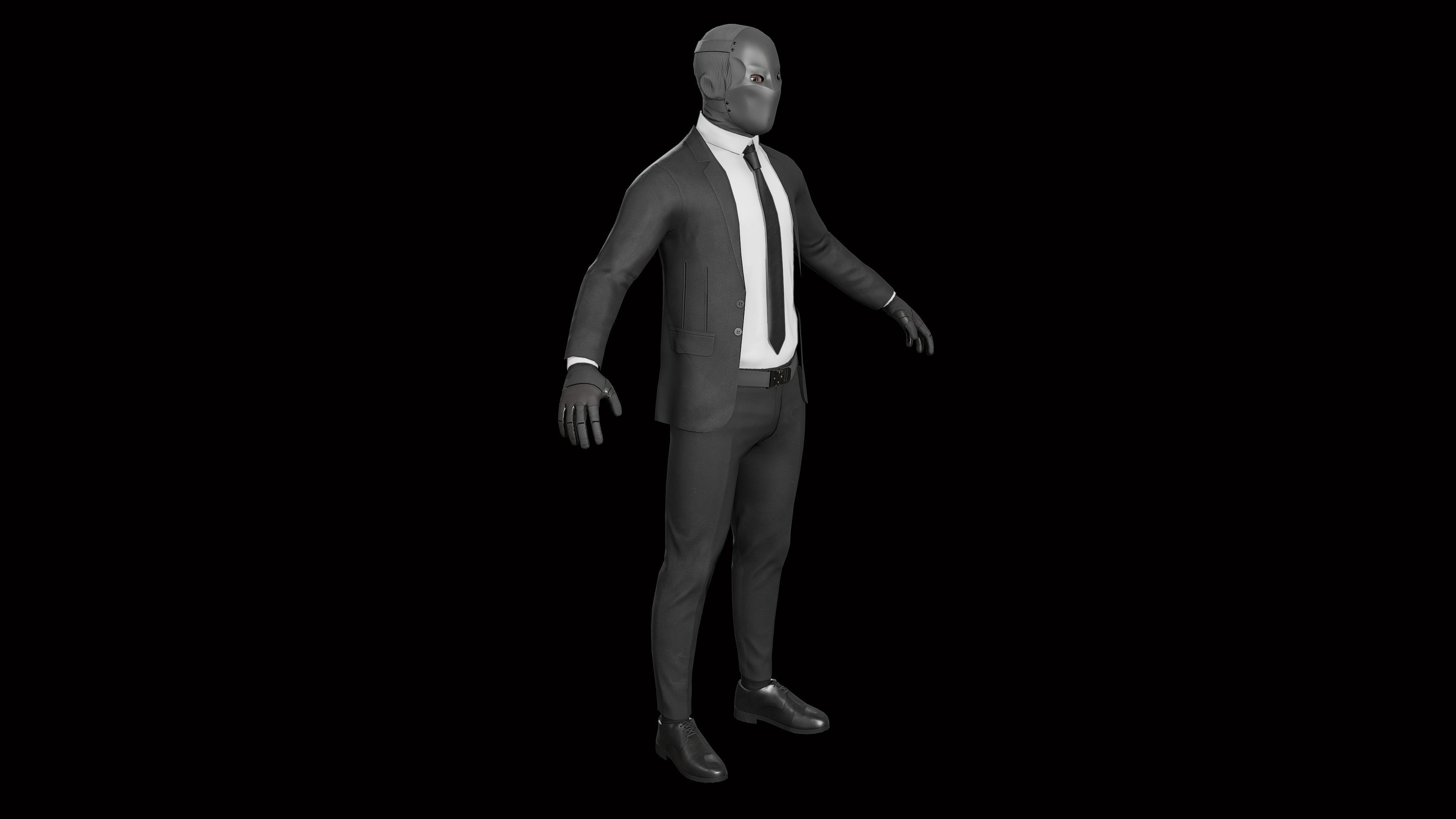 Masked Killer Game ready Low-poly 3D model_3