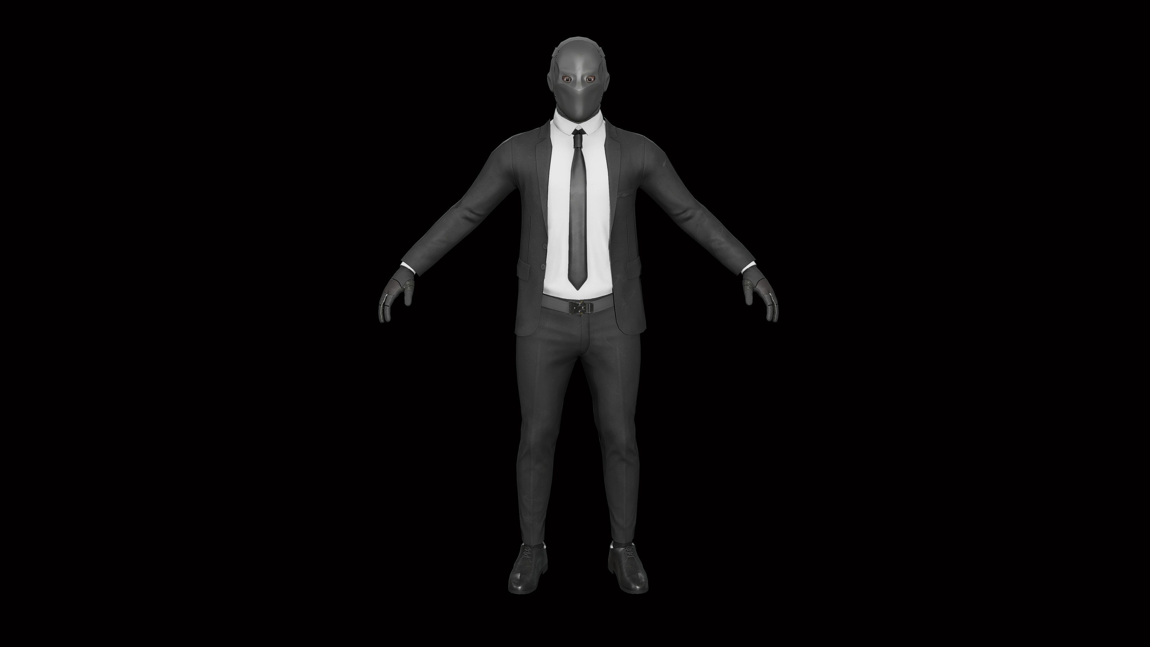 Masked Killer Game ready Low-poly 3D model_2