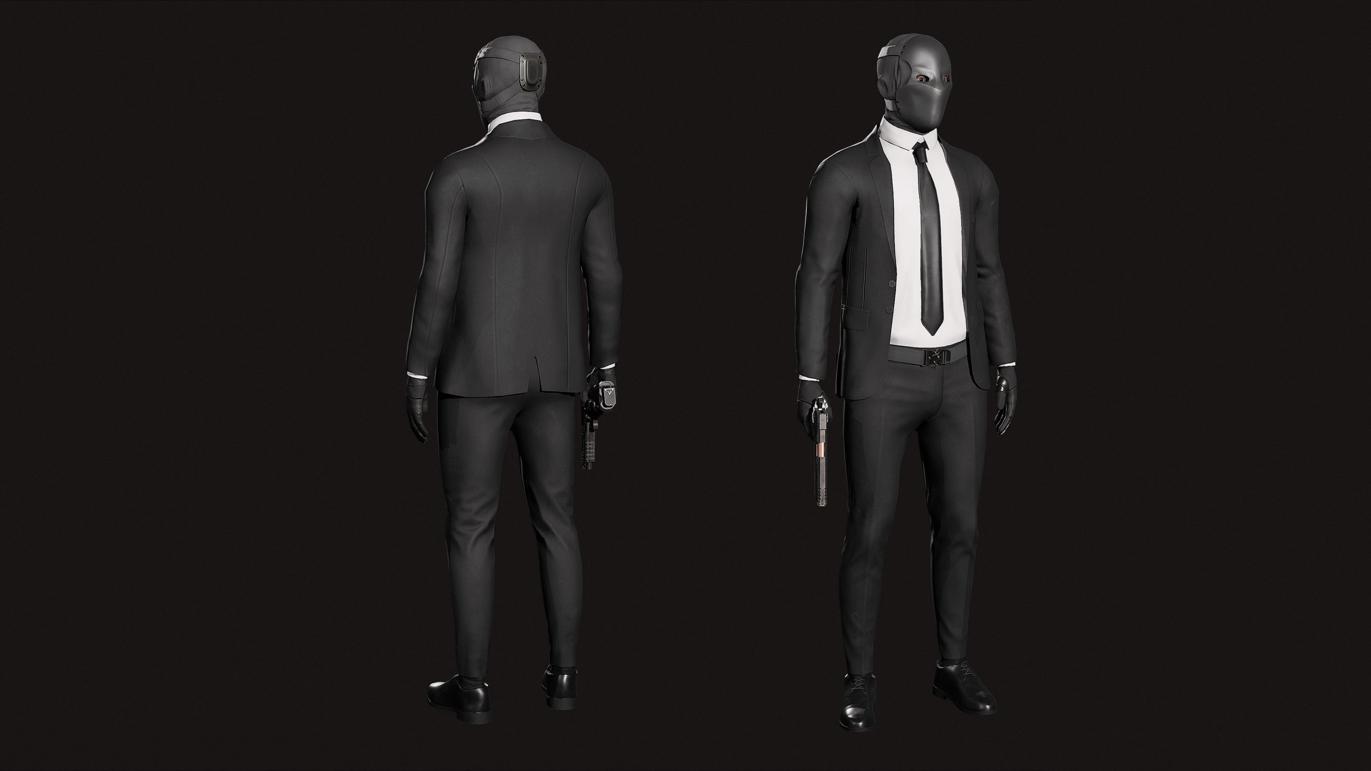 Masked Killer Game ready Low-poly 3D model_1