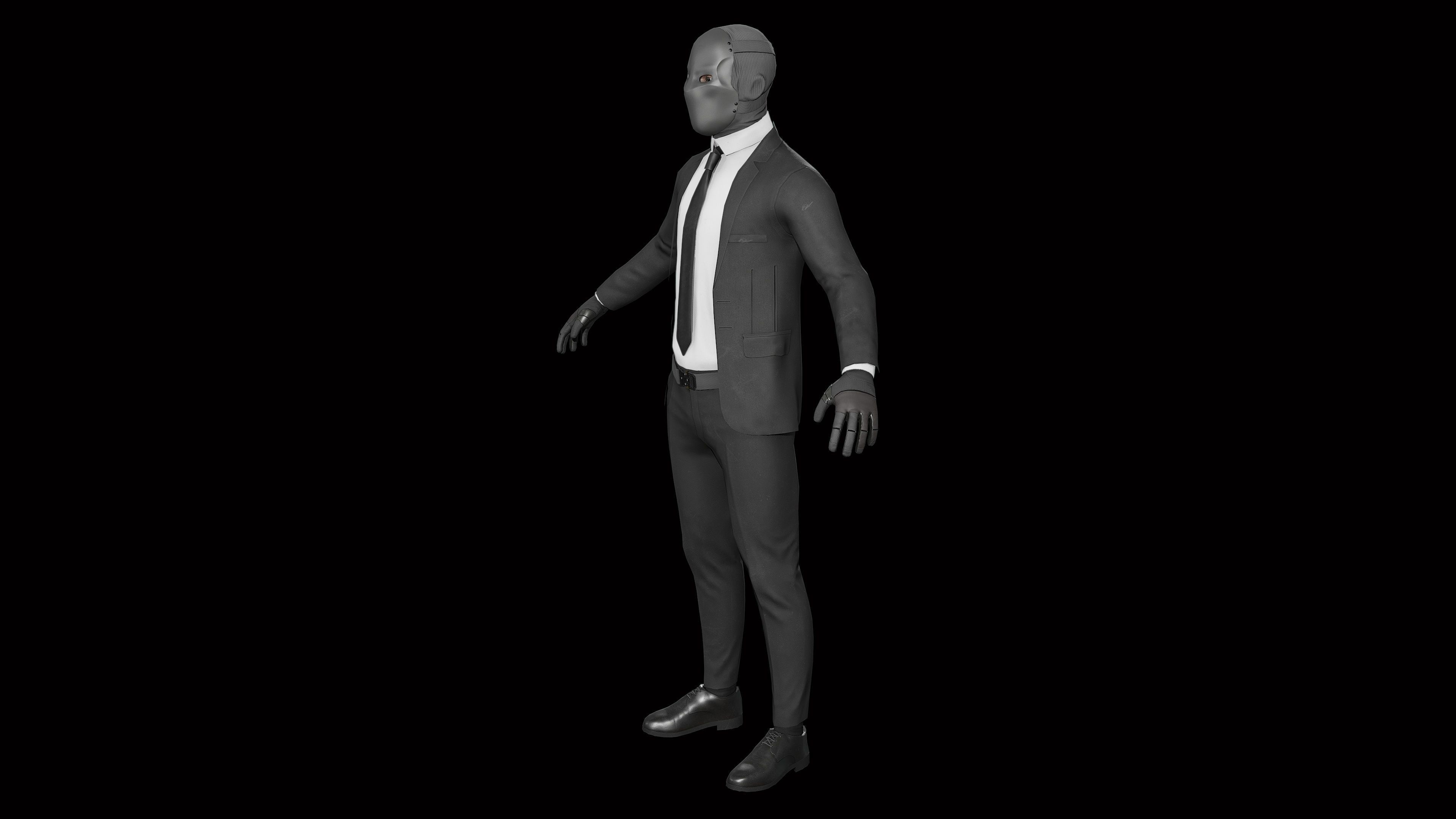 Masked Killer Game ready Low-poly 3D model_5