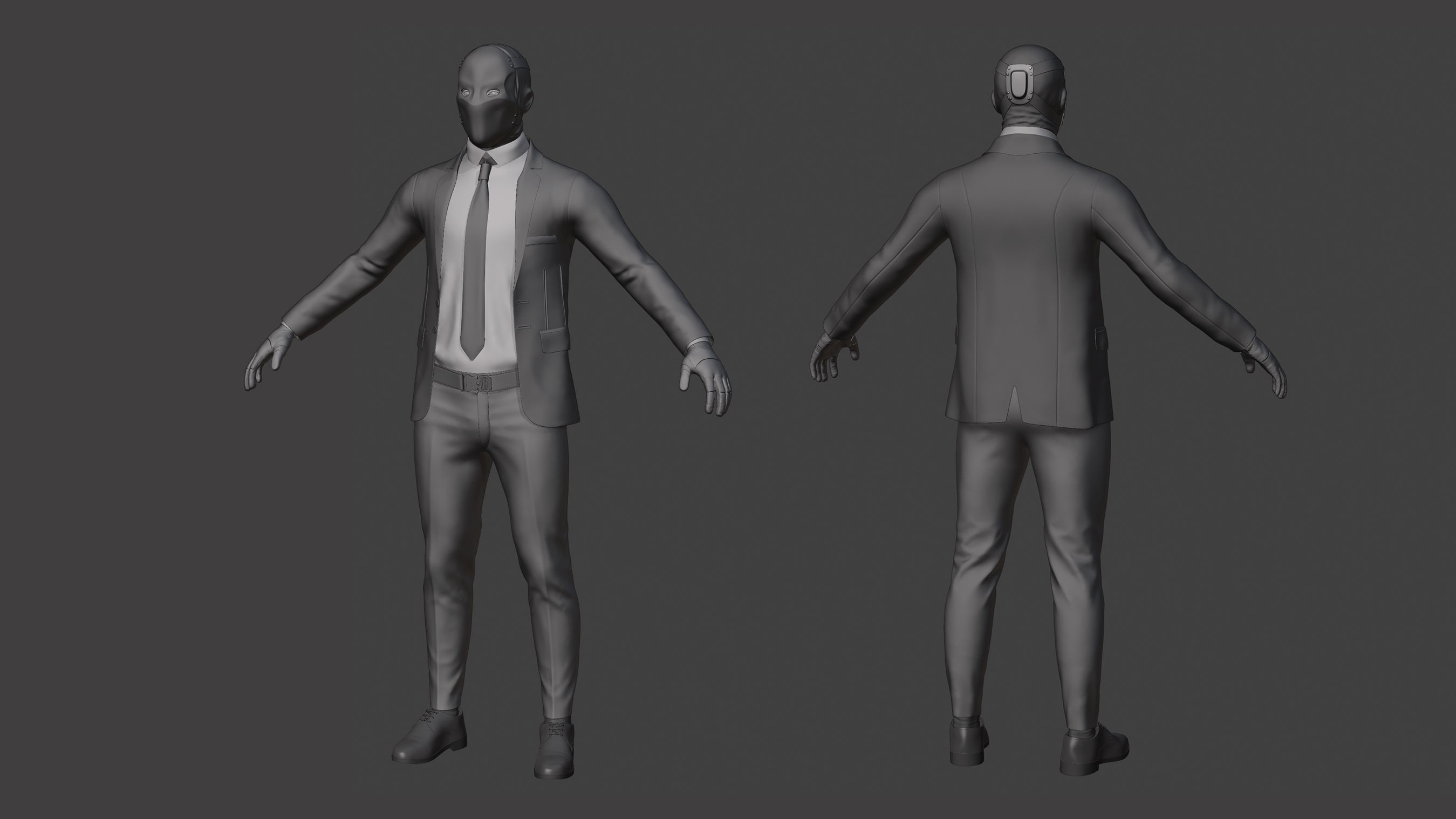 Masked Killer Game ready Low-poly 3D model_6
