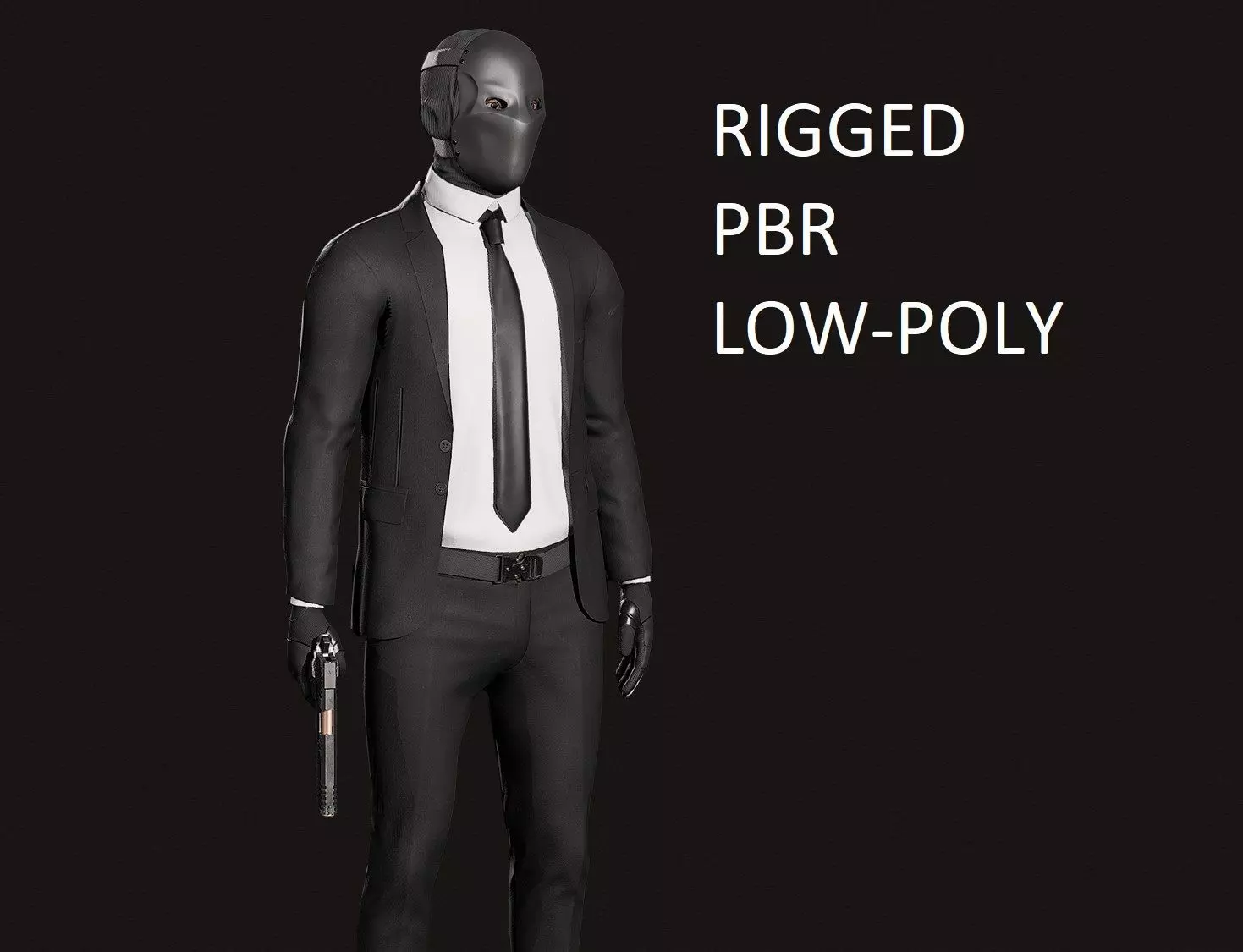 Masked Killer Game ready Low-poly 3D model_0