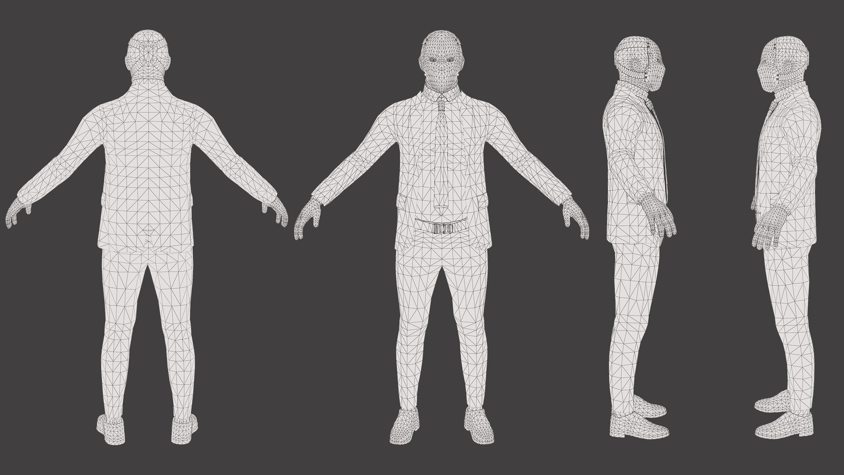 Masked Killer Game ready Low-poly 3D model_7