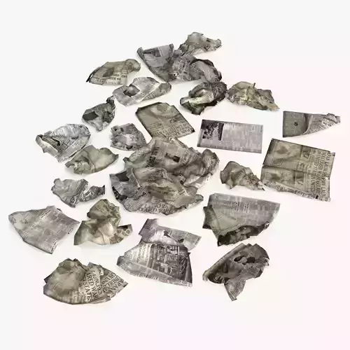 Old Newspaper Garbage Low-poly 3D model
