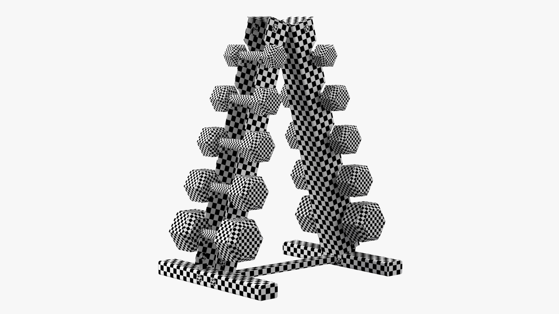 Dumbbell Rack PBR Low-poly 3D model_15